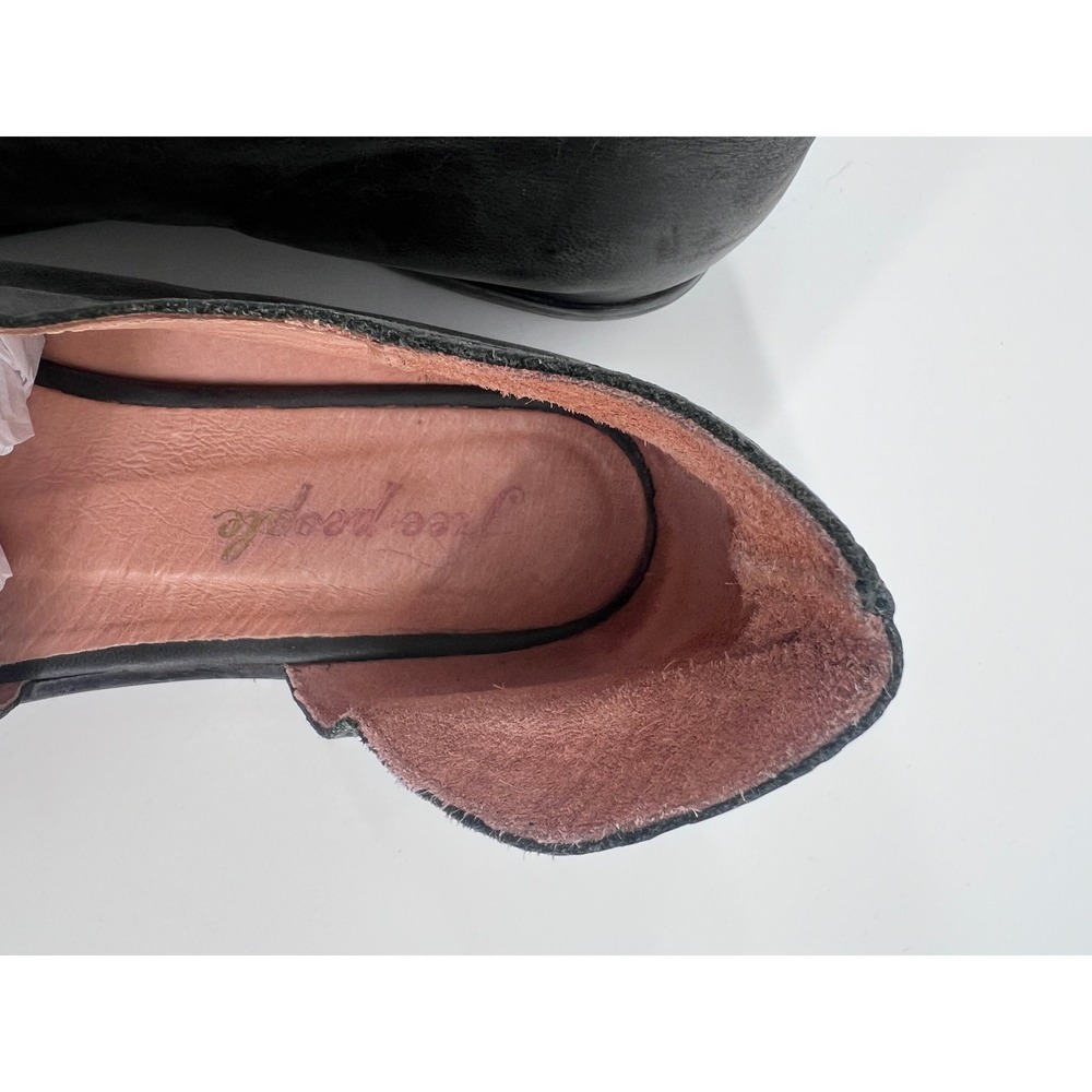 Free People Royale Flat Black Leather Pointed Toe Cutout Shoes EU 39 US 8.5-9 - Picture 8 of 9